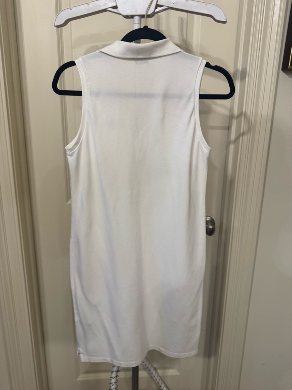 Polo by Ralph Lauren White Sleeveless Polo Midi Dress with Navy Pony - Picture 2 of 4